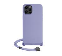 Coque en gel de silicone doux en bandouliére pour Apple iPhone 12/12 Pro, Violet