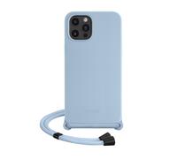 Coque en gel de silicone doux en bandouliére pour Apple iPhone 12 Pro Max, Bleu Lilas