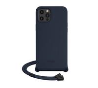 Coque en gel de silicone doux en bandouliére pour Apple iPhone 12 Pro Max, Bleu Oxford