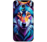 Coque en plastique rigide compatible avec Samsung S5 Mini,Design loup