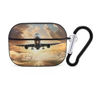 Coque en polycarbonate rigide anti-rayures avec porte-clés, accessoires pour AirPod Pro 2e/1ère coque pour homme et femme, style noir