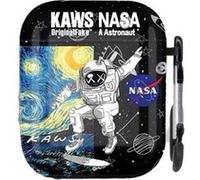 Coque en silicagel avec porte-clé pour Airpods 1/2-astronaute Kaws-voûte étoilée-bleu noir G