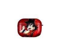 Coque en silicagel avec porte-clé pour Airpods Pro-Dragon Ball-Goku-rouge