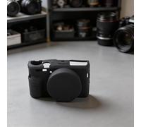 Coque en silicone à enfiler pour Canon G7 X Mark III avec découpes de précision et couvercle d'objectif intégré pour maintenir toutes les fonctionnalités (noir)