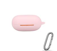 Coque en silicone antichoc pour Powerbeats Pro 2, coque de protection portable avec boucle porte-clés, design compact et léger pour protection contre les chutes et les rayures (rose)