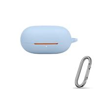 Coque en silicone antichoc pour Powerbeats Pro 2, coque de protection portable avec boucle porte-clés, design compact et léger pour une protection contre les chutes et les rayures (bleu clair)