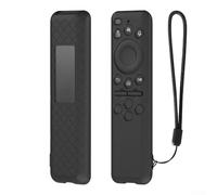 Coque en silicone antichoc pour télécommande Samsung BN59-01432A et BN59-01480L avec poignée antidérapante et cordon, housse de protection légère pour télécommande de télévision Samsung (noir)
