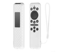 Coque en silicone antichoc pour télécommande vocale Samsung BN59-01480A BN59-01455A TM2560E - Légère et antidérapante avec prise en main douce - Coque robuste contre les chutes et les chocs - Blanc