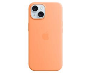 Coque En Silicone Apple iPhone 15 Officielle - Orange Sorbet - Neuf