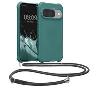 kwmobile Coque Collier Compatible avec Google Pixel 10 / Pixel 10 Pro Coque - Coque Housse en Silicone avec Collier pétrole