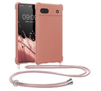 kwmobile Coque Collier Compatible avec Google Pixel 6a Coque - Coque Housse en Silicone avec Collier Nacre