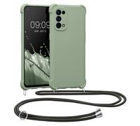 kwmobile Coque Collier Compatible avec Oppo Find X3 Lite Coque - Coque Housse en Silicone avec Collier Vert Gris