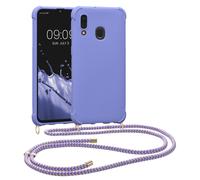 kwmobile Coque Collier Compatible avec Samsung Galaxy A40 Coque - Coque Housse en Silicone avec Collier Lavande