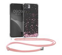 kwmobile Coque Collier Compatible avec Xiaomi Redmi Note 11 Pro+ 5G / Note 11 Pro Plus 5G Coque - Housse en Silicone avec Cordon de Collier - Rose Clair-Brun foncé-Transparent