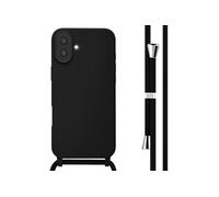 imoshion imoshion Coque en silicone avec cordon pour iPhone 16 Plus Noir Noir