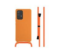 Coque en silicone avec cordon pour Samsung Galaxy A53 - Orange