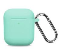 Coque en silicone avec crochet cyan pour votre Apple AirPods (2019)/(2016) G