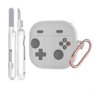 Coque en silicone avec graphismes de dessin animé ludiques, protection de charge pour Samsung Galaxy Buds 4 Pro, Galaxy Buds 4 (2026), gris clair