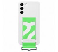 Samsung Coque en silicone pour Galaxy S22+ avec lanière Blanc
