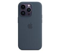 Coque en silicone avec MagSafe pour iPhone 14 Pro Bleu orage