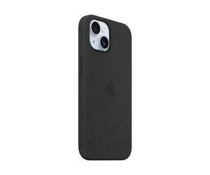 Coque en silicone avec MagSafe pour iPhone 15 Noir
