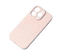 Coque en silicone avec MagSafe pour iPhone 15 Plus, couleur crème