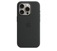 Coque en silicone avec MagSafe pour iPhone 15 Pro, Noir