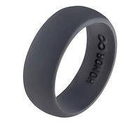 Coque en silicone Bague de mariage en Honorgear, Premium de qualité médicale Wedding-bands pour Active pour homme, les athlètes, coupe confortable et sans danger pour la peau, non toxique, antibactérien, gris graphite