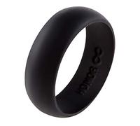 Coque en silicone Bague de mariage en Honorgear, Premium de qualité médicale Wedding-bands pour Active pour homme, les athlètes, coupe confortable et sans danger pour la peau, non toxique, antibactérien, noir profond