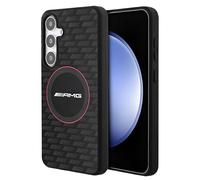 Coque En Silicone Carbon Pour Samsung Galaxy S24 Compatible Magsafe Mercedes Amg Noir