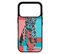 Coque En Silicone Chat Pour Iphone 17 Pro Tribal Cube Geometrique Petit Minou Mobile Ethnique Dessin Chaton Fantaisie Mignon Homme