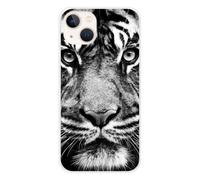 Coque en silicone - Compatible Apple iPhone 13 - design tigre blanc et noir