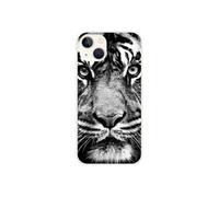 Coque en silicone - Compatible Apple iPhone 13 - design tigre blanc et noir