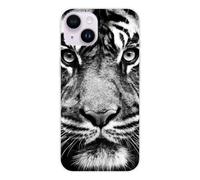Coque en silicone - Compatible Apple iPhone 14 - design tigre blanc et noir