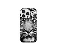 Coque En Silicone - Compatible Apple Iphone 16 Pro - Design Tigre Blanc Et Noir