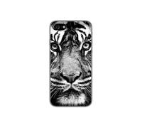 Coque en Silicone imprimée Compatible Apple iPhone SE 2020 iPhone SE 2022 Tigre Blanc et Noir
