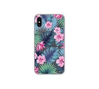 Coque en silicone - Compatible Apple iPhone X, Apple iPhone XS - design tropical aquarelle