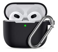 Coque en Silicone Compatible avec AirPods 3 2021, Housse avec Mousqueton Housse Étui Protection en Silicone AirPods 3 Génération