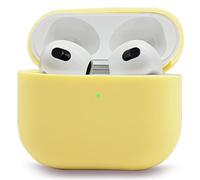 Coque en Silicone Compatible avec Airpods 3, Mocarheri Housse Protecteur pour AirPods 3ᵉ Génération 2021,Ultra-Thin, Étui de Protection Souple pour Airpods 3, LED Avant Visible, Jaune