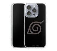 Coque en Silicone Compatible avec Apple iPhone 16 Pro Etui Silicone Coque Souple Konoha Logo Naruto Shippuden