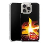 Coque en Silicone Compatible avec Apple iphone 16 Pro Max Etui Silicone Coque Souple Produit sous Licence Officielle Cars Lightning Mcqueen 95