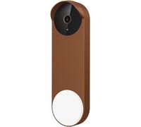 Coque en silicone compatible avec Google Nest Doorbell (batterie), étanche en silicone pour sonnette de porte Google, marron