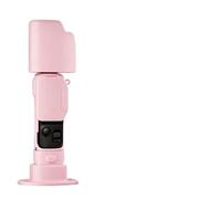 Coque en silicone compatible avec Insta360 Luna Ultra, coque de protection souple avec protections d'écran en verre trempé, capuchon d'objectif, support de base en silicone, rose, Simple et facile