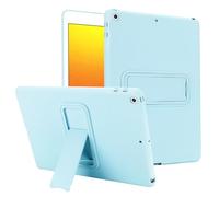 Coque en silicone compatible avec iPad 9e/8e/7e génération 10,2" 2021/2020/2019, fine et légère en caoutchouc TPU, coque de protection intégrale antichoc avec béquille, bleu clair