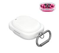 Coque en silicone compatible avec Nothing Ear (3a), coque de protection étanche antichoc avec mousqueton pour le transport quotidien et une utilisation en extérieur, blanc