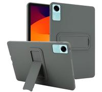 Coque en silicone compatible avec Redmi Pad SE 11" sorti en 2023, fine et légère en caoutchouc TPU souple, coque de protection intégrale antichoc avec béquille, gris