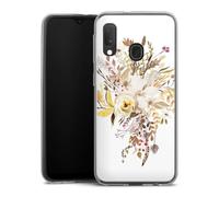 Coque en Silicone Compatible avec Samsung Galaxy A20e Etui Silicone Coque Souple Automne Fleurs Art