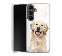 Coque en Silicone Compatible avec Samsung Galaxy S25 FE Etui Silicone Coque Souple Chien Golden Retriever Animaux