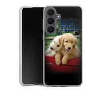 Coque en Silicone Compatible avec Samsung Galaxy S25 FE Etui Silicone Coque Souple Chien Golden Retriever Chiot