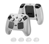 Coque en silicone compatible avec Steam Controller 2026, peau de protection antidérapante avec poignées de pouce pour joystick, antichoc et confortable (transparent)